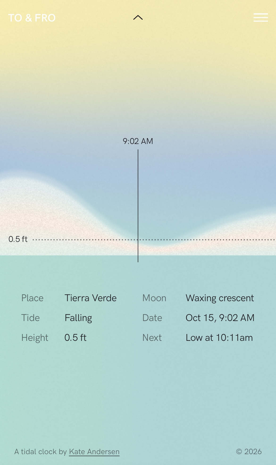 To & Fro, a tidal clock (online)